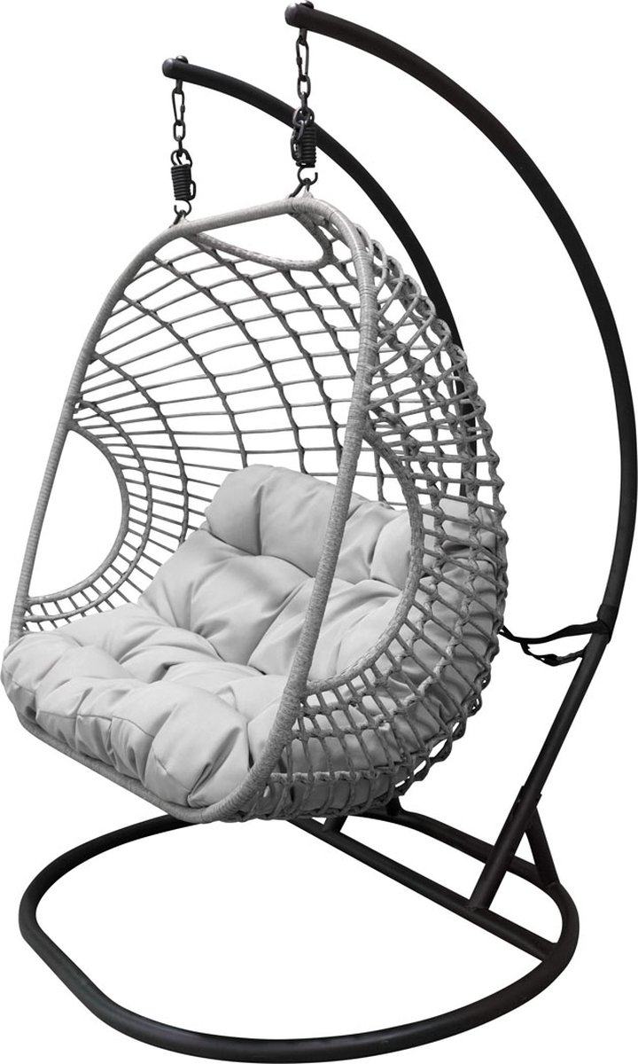 Viga Hangende Tuinstoelgrijs. - Zwart