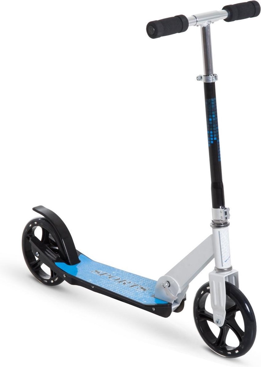 Playgoodz - Step - Autoped - Step Scooter - Voor Kinderen En Volwassenen - Blauw Wit - Zwart