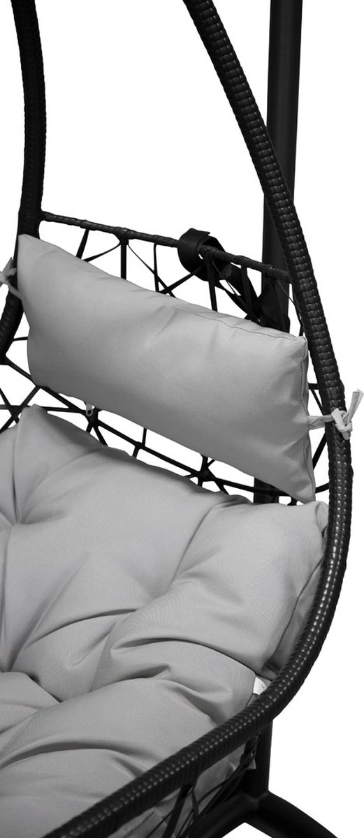 Vide Hangende Tuinstoelgrijs. - Zwart