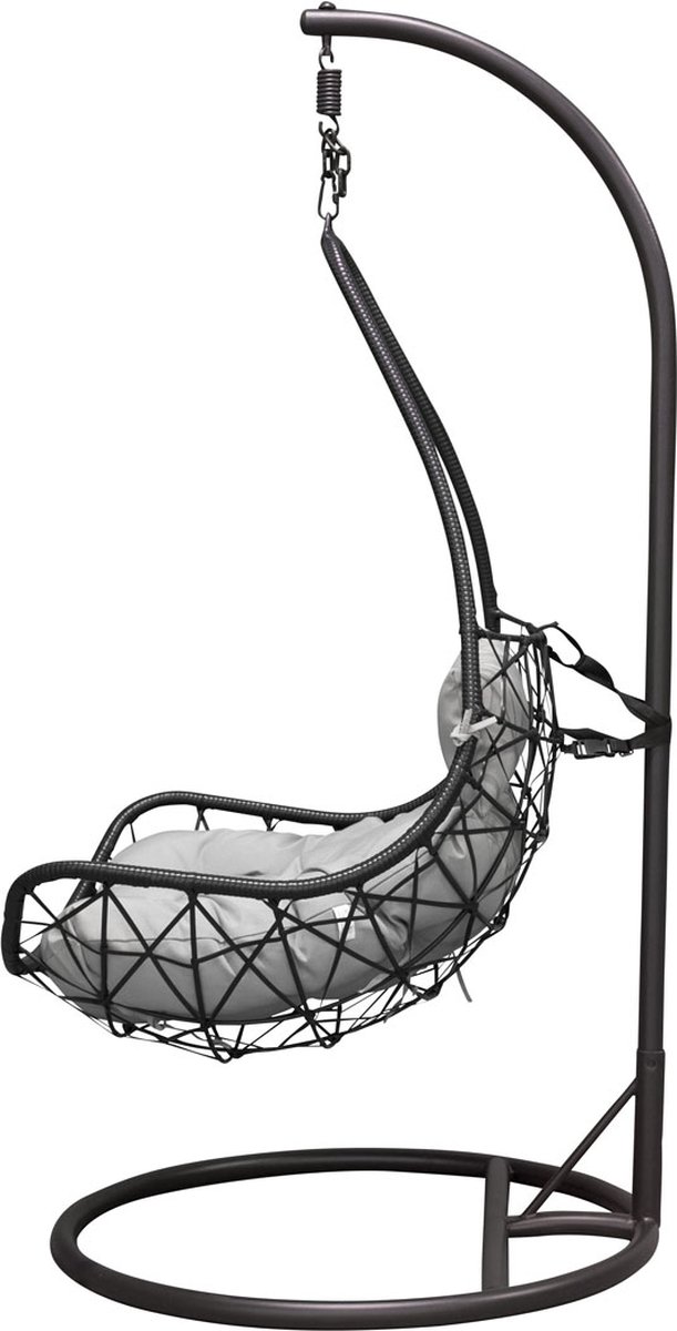 Vide Hangende Tuinstoelgrijs. - Zwart