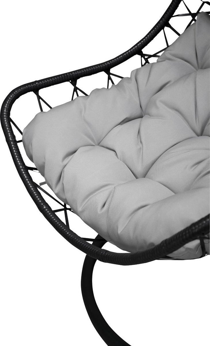 Vide Hangende Tuinstoelgrijs. - Zwart
