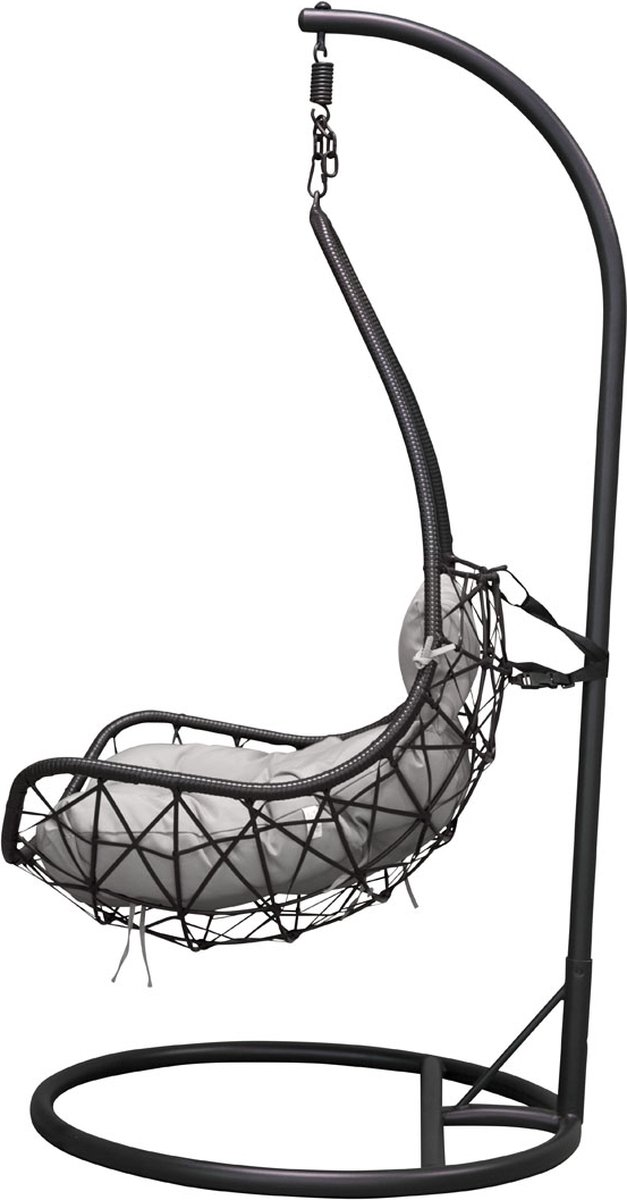 Vide Hangende Tuinstoelgrijs. - Zwart