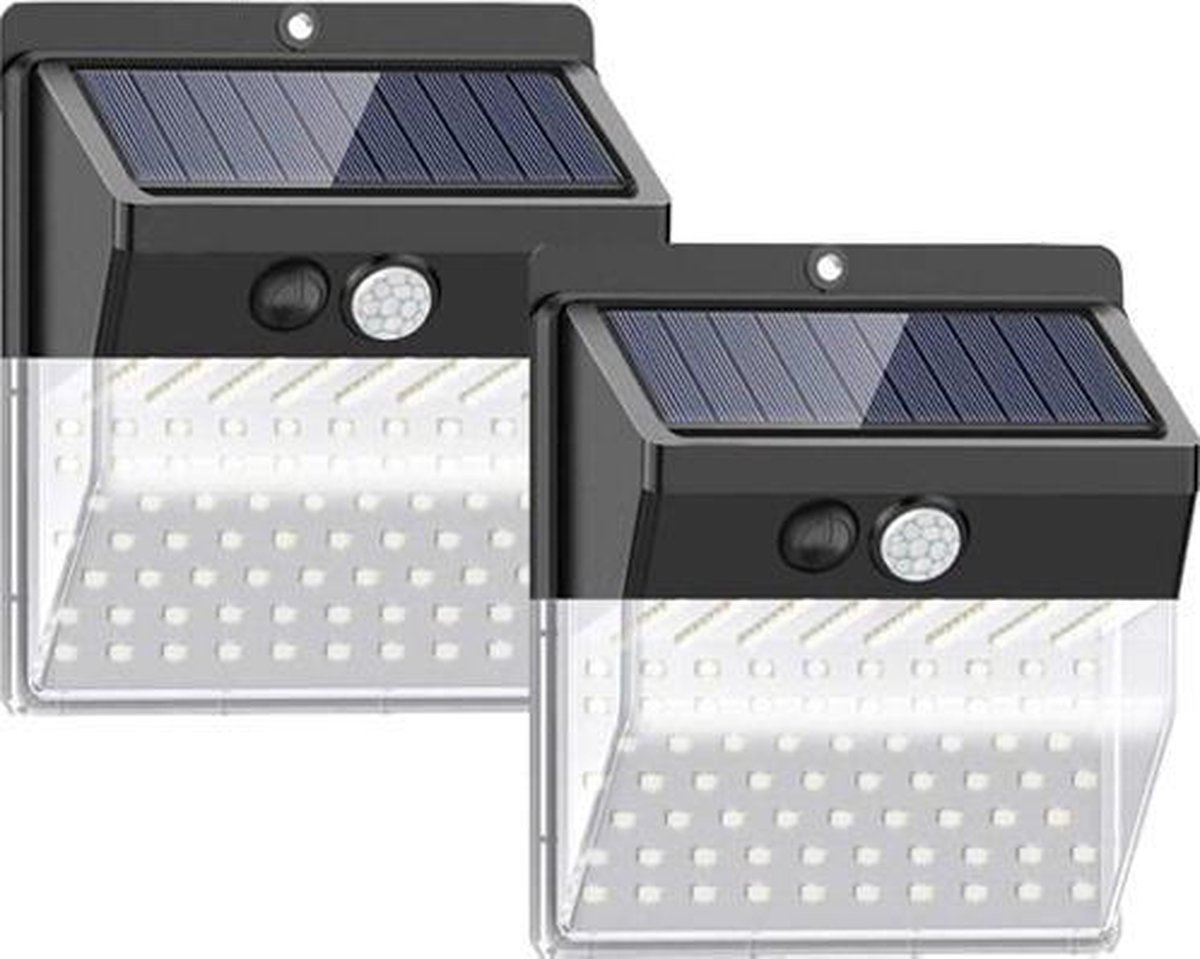 Fedec Solar Buitenlamp Met Bewegingssensor - 2 Stuks - - Zwart