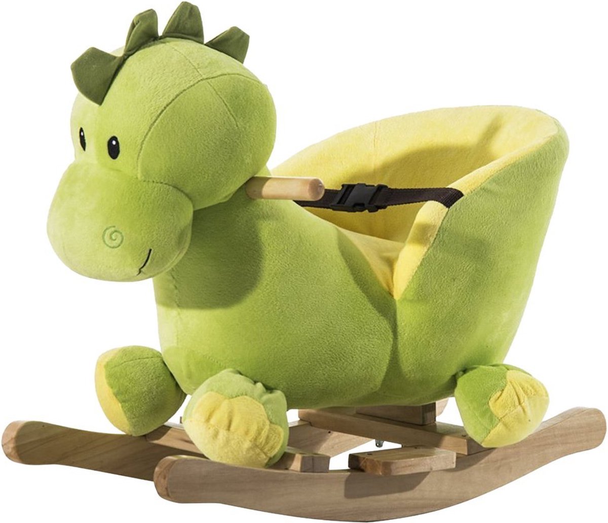 Hobbeldier - Hobbelpaard - Draak- Speelgoed Met Muziek Voor Kinderen Vanaf 18 Maanden - L60 X B33 X H45 Cm - Groen