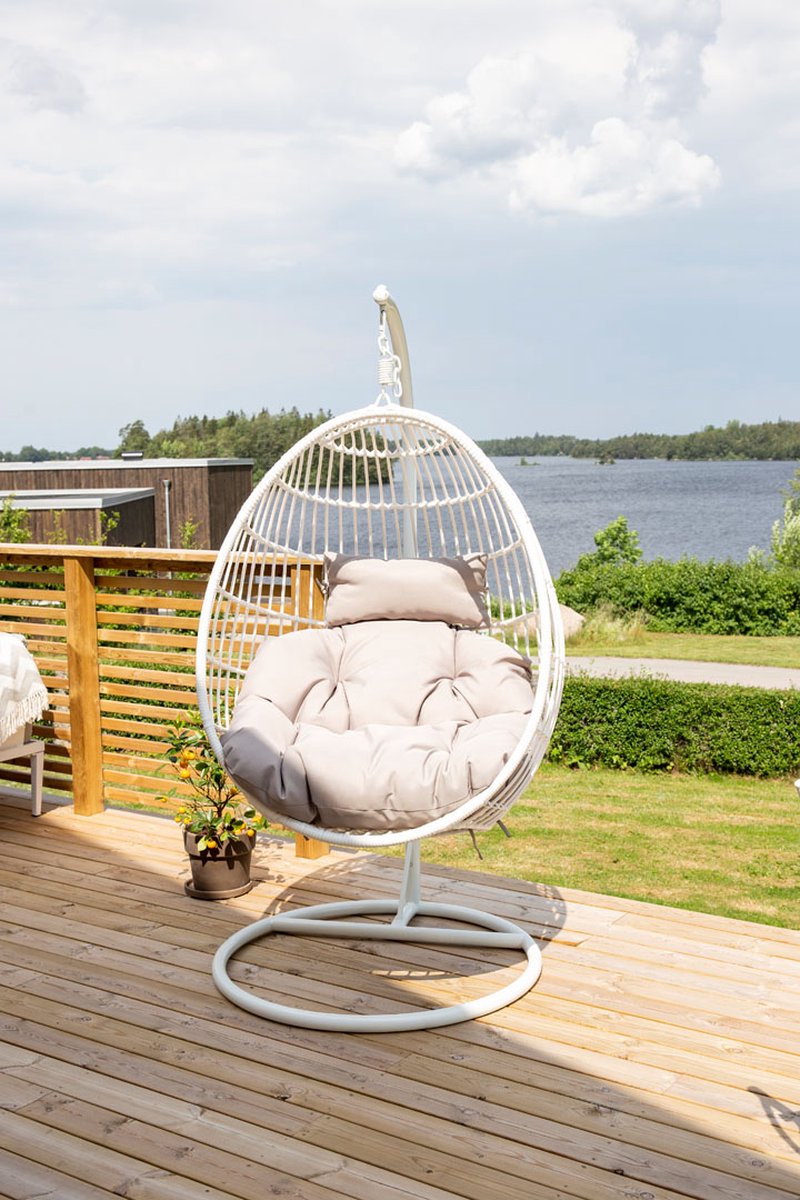 Viga Hangende Tuinstoelgrijs. - Wit