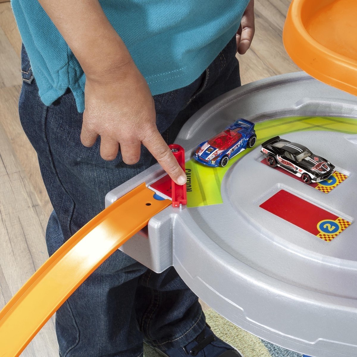 Step2 Hot Wheels Road Rally Speeltafel Van Kunststof 2.4 Meter Racebaan Voor Kinderen Vanaf 4 Jaar - Blauw