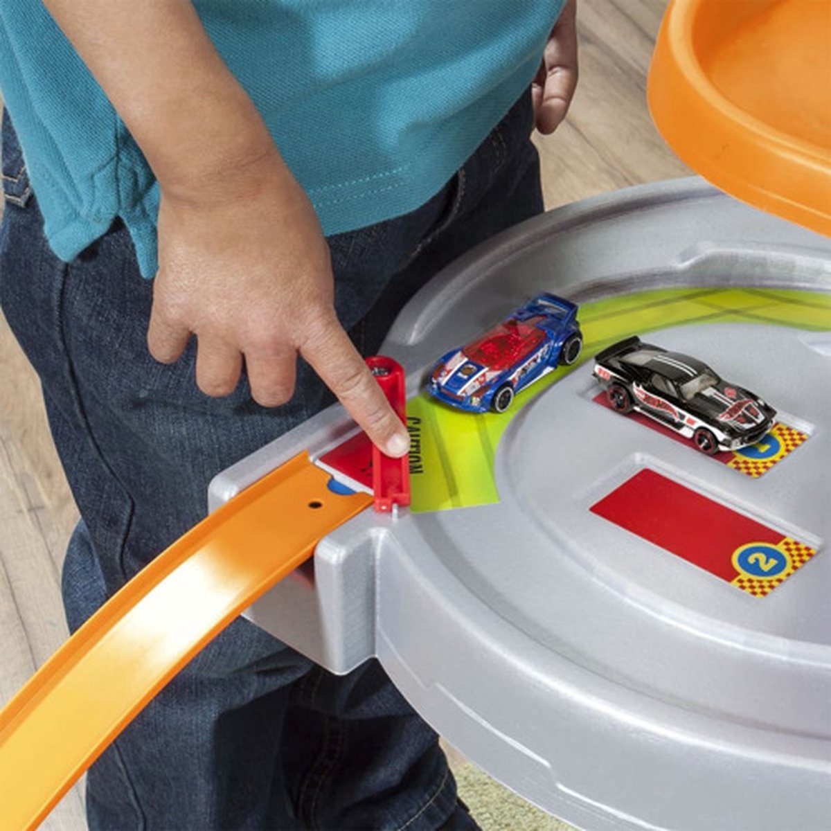 Step2 Hot Wheels Road Rally Speeltafel Van Kunststof 2.4 Meter Racebaan Voor Kinderen Vanaf 4 Jaar - Blauw