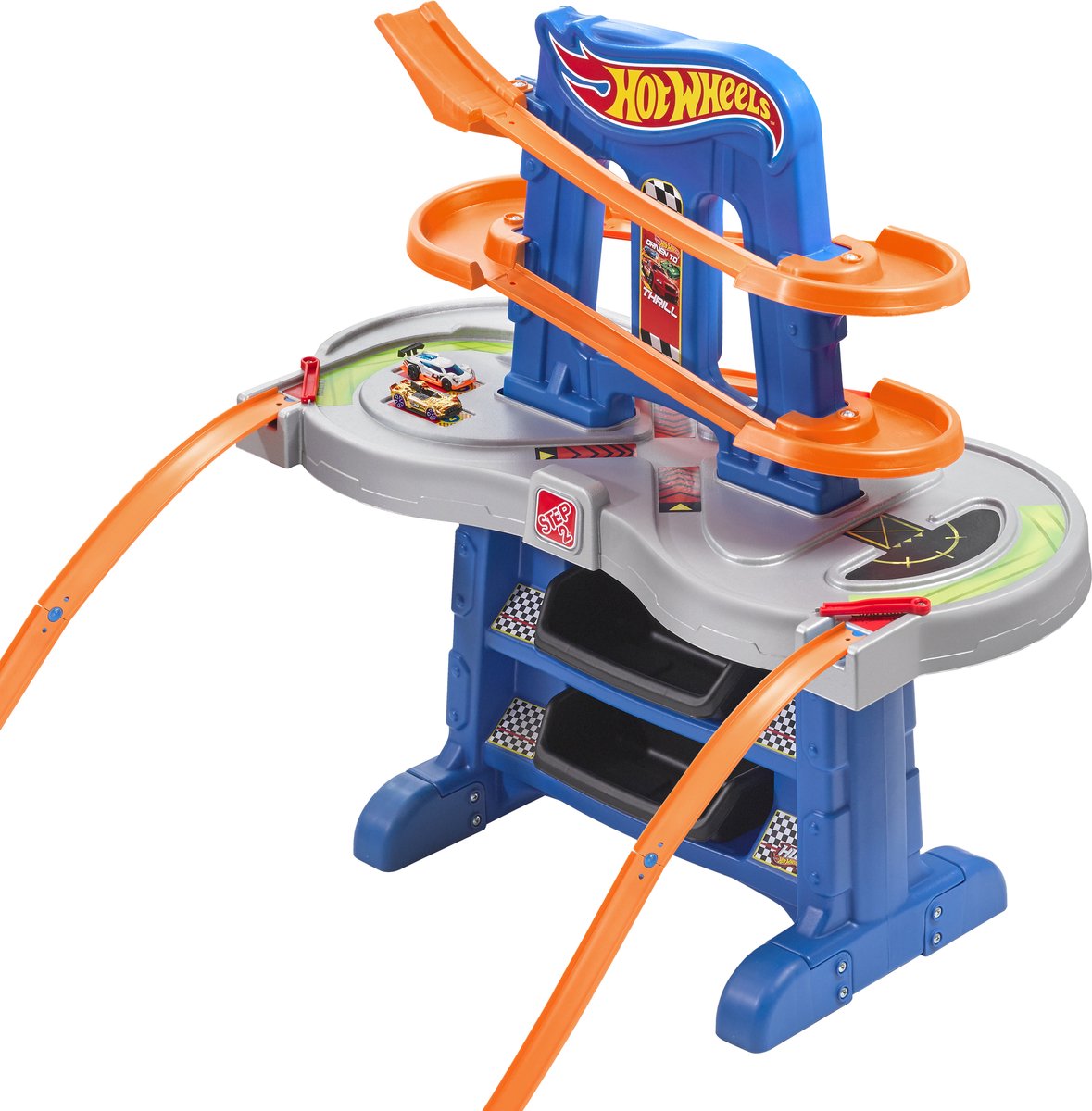 Step2 Hot Wheels Road Rally Speeltafel Van Kunststof 2.4 Meter Racebaan Voor Kinderen Vanaf 4 Jaar - Blauw