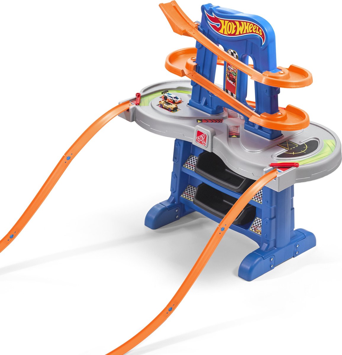 Step2 Hot Wheels Road Rally Speeltafel Van Kunststof 2.4 Meter Racebaan Voor Kinderen Vanaf 4 Jaar - Blauw