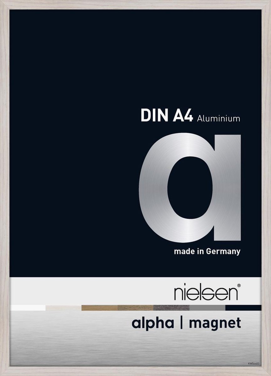 Wissellijst Frontloader Nielsen Alpha Magnet Aluminium A4 Formaat Whitewash