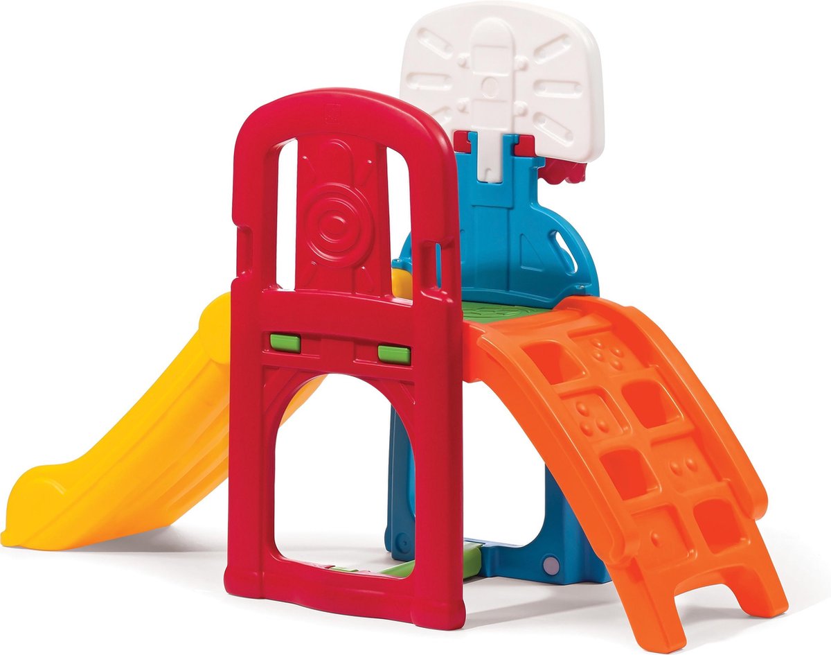 Step2 Game Time Sports Climber Speeltoestel Voor Kinderen Glijbaan En Basketbal Set Voor Peuters Van Plastic /