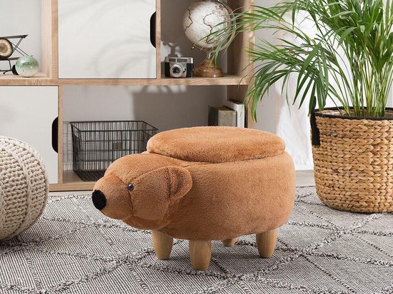 Beliani Bear Hocker Polyester 30 X 69 Cm - Bruin