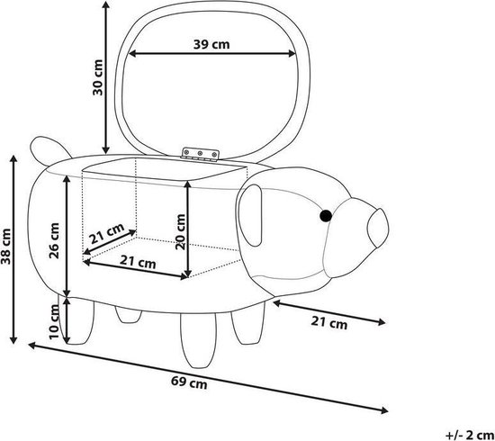 Beliani Bear Hocker Polyester 30 X 69 Cm - Bruin