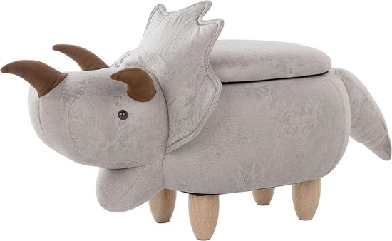 Beliani Triceratops Hocker Polyester 42 X 92 Cm - Grijs