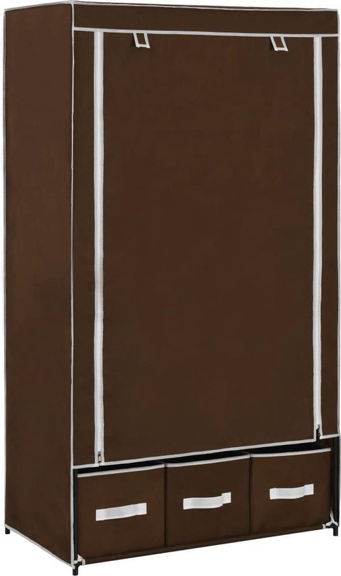 Vidaxl Kledingkast 87x49x159 Cm Stof - Bruin