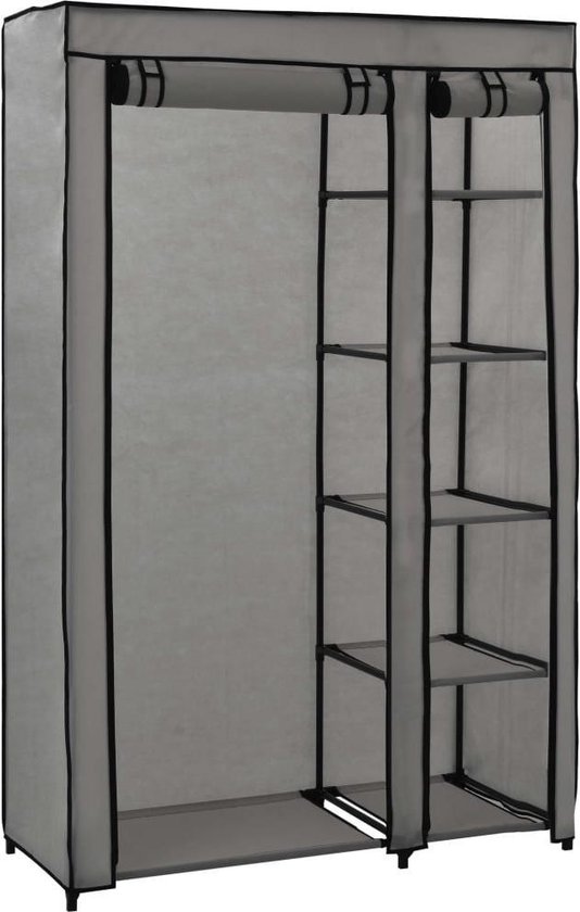 Vidaxl Kledingkasten Opvouwbaar 2 St 110x45x175 Cm Stof - Grijs