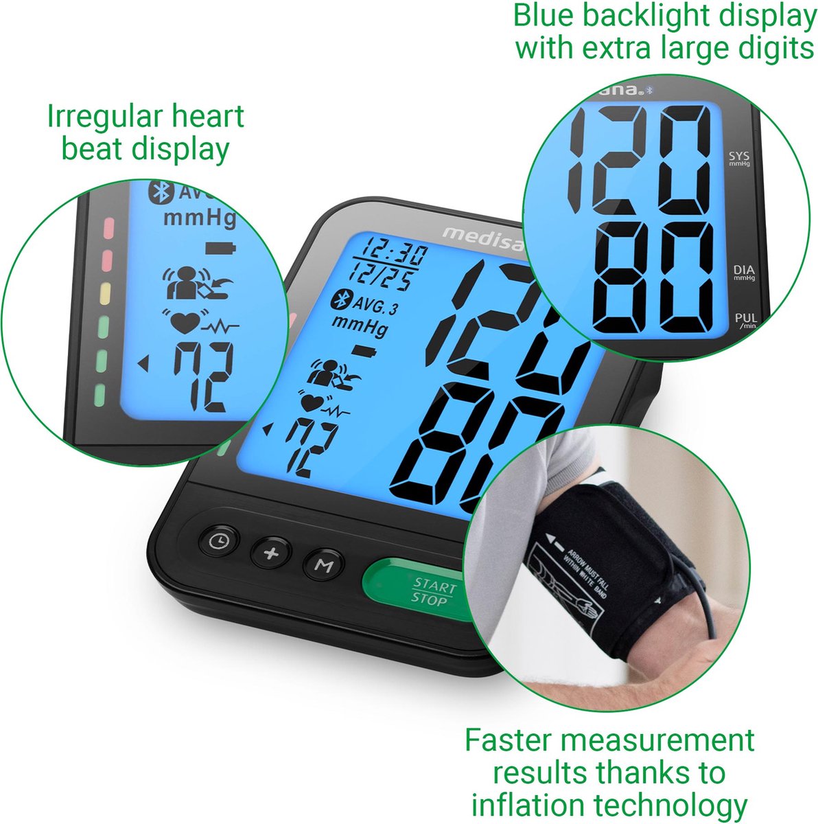 Medisana bovenarm bloeddrukmeter BU 580 connect - Zwart
