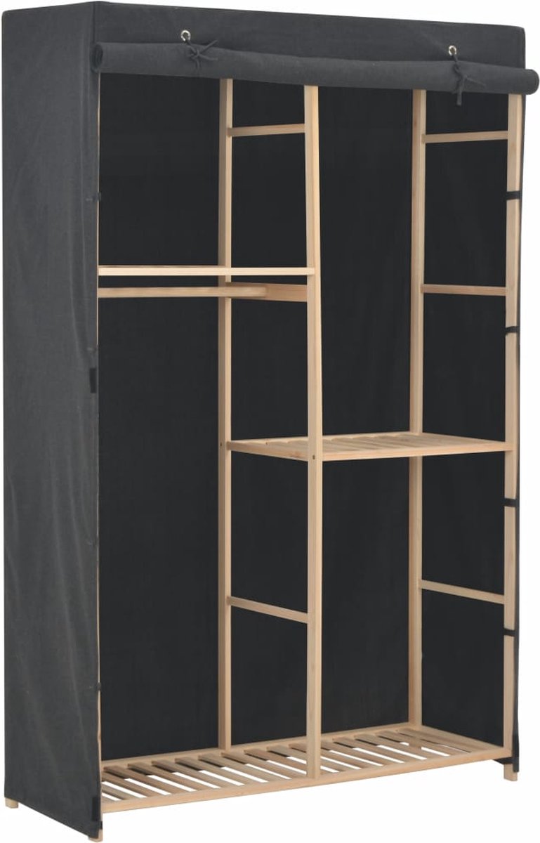 Vidaxl Kledingkast 3-laags 110x40x170 Cm Stof - Grijs