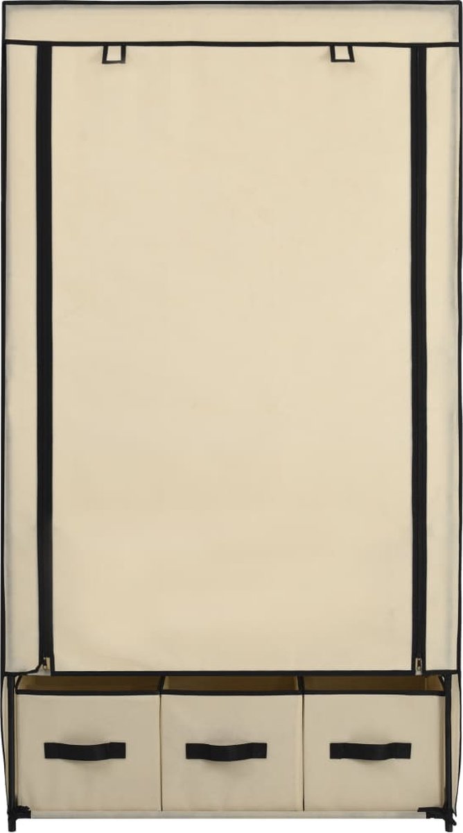 Vidaxl Kledingkast 87x49x159 Cm Stof Crème