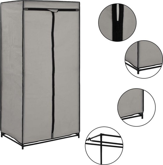 Vidaxl Kledingkasten 2 St 75x50x160 Cm - Grijs