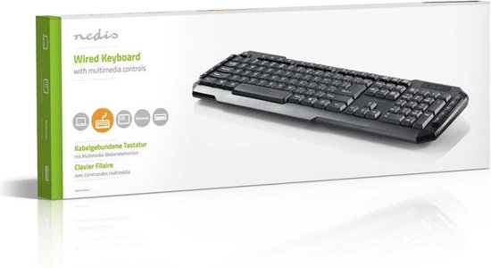 Nedis bedraad multimedia USB toetsenbord / - 1,5 meter - Zwart