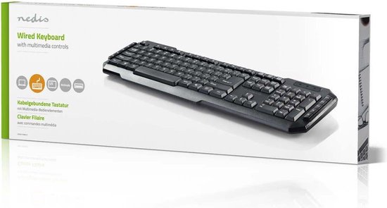 Nedis bedraad multimedia USB toetsenbord / - 1,5 meter - Zwart