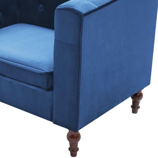 Vidaxl Fauteuil Fluweel - Blauw
