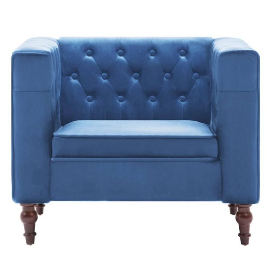 Vidaxl Fauteuil Fluweel - Blauw