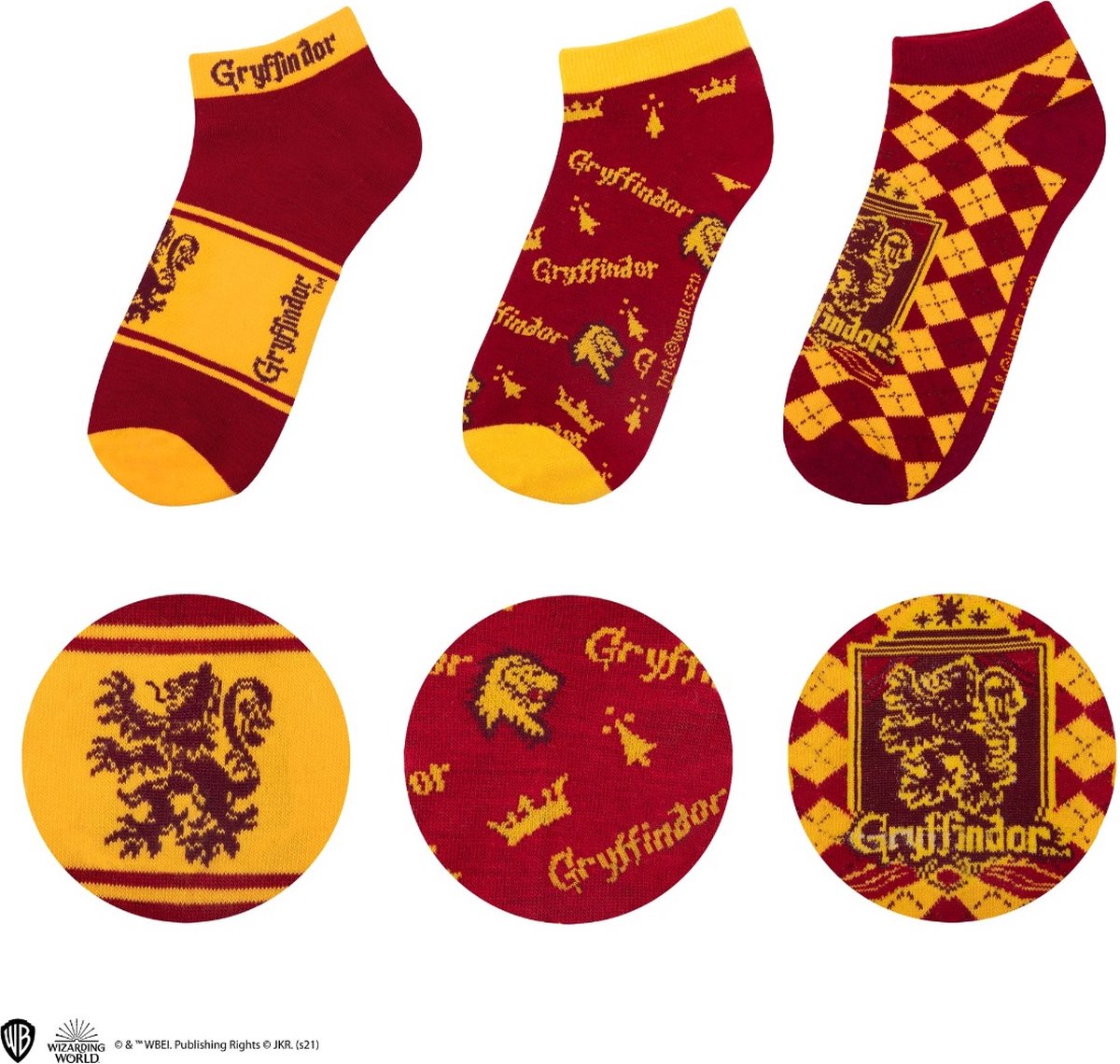 Harry Potter: Ankle Socks Set of 3 - Gryffindor