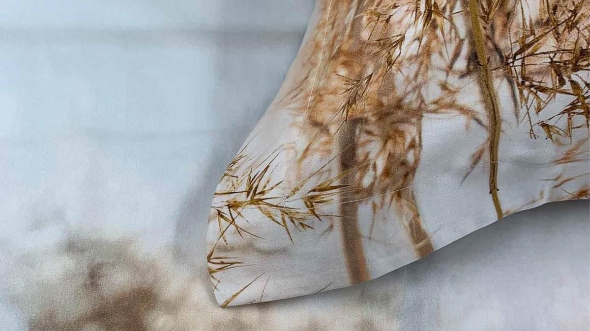 Heckett & Lane Dekbedovertrek Ubon - Cloud Zand - 2-persoons 200x200/220 Cm - Geel