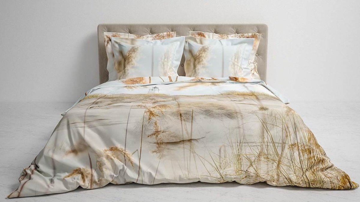 Heckett & Lane Dekbedovertrek Ubon - Cloud Zand - 2-persoons 200x200/220 Cm - Geel