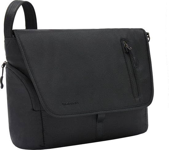 Travelon Urban Anti-diefstal Messenger Laptoptas Schoudertas Rfid Heren En Dames 43500 - Zwart