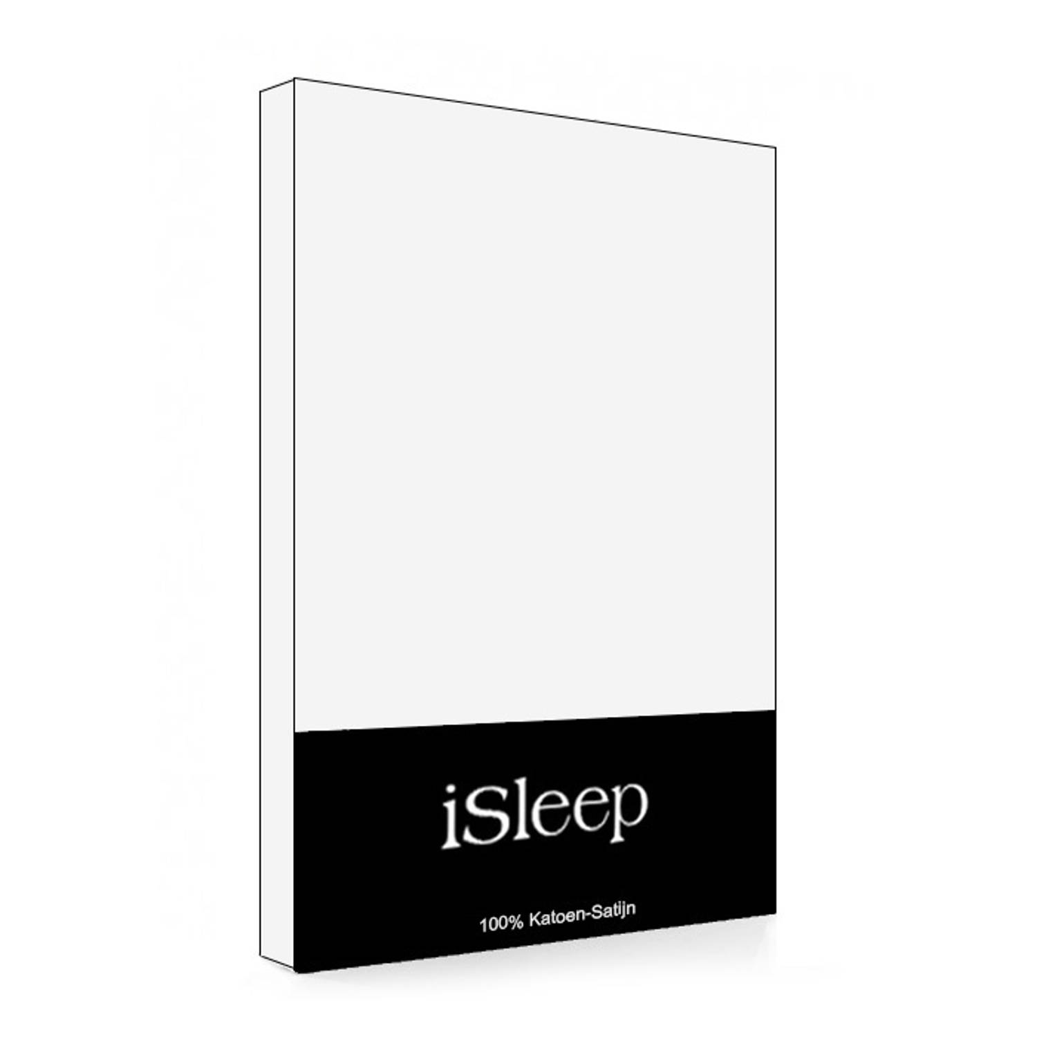 iSleep Hoeslaken Satijn Katoen 180x200 - Wit