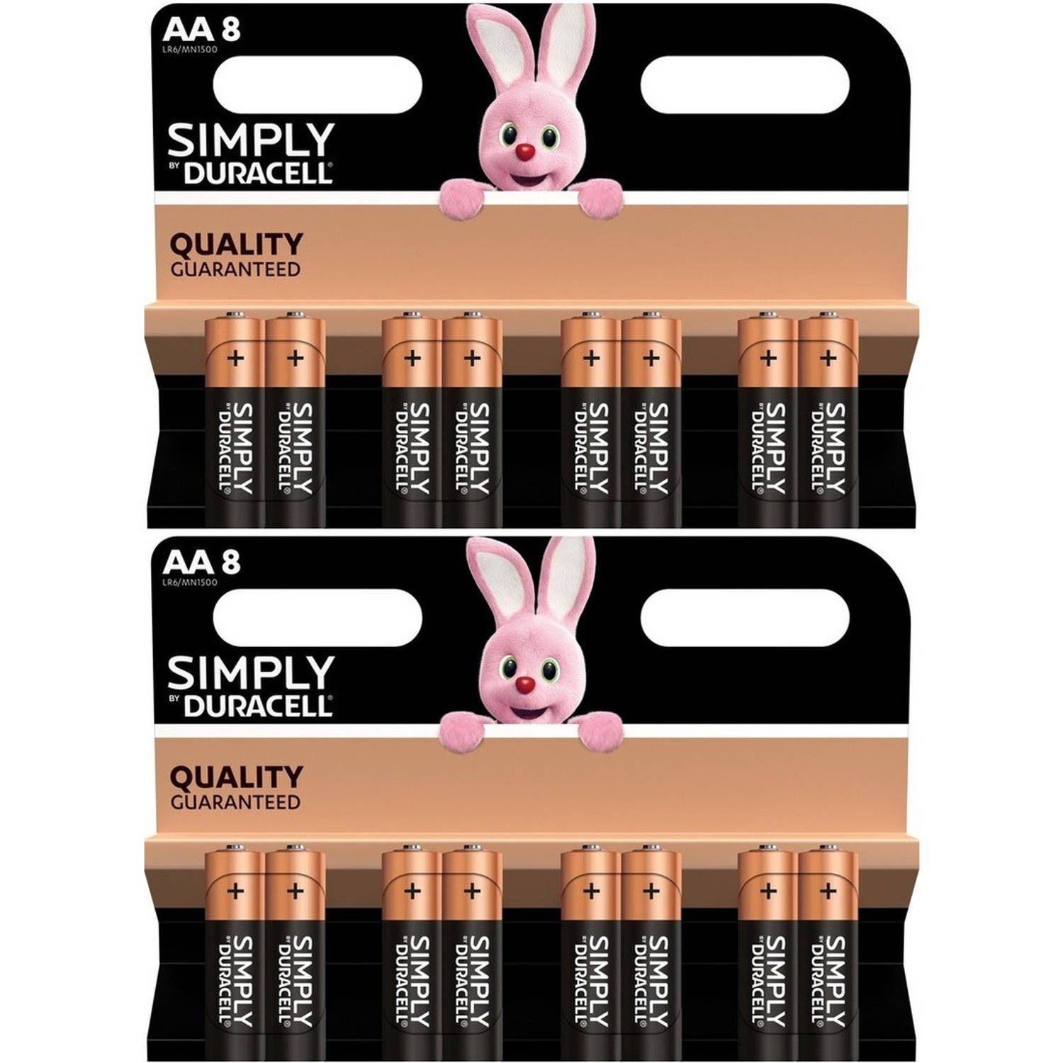 Duracell Set Van 16x Aa Simply Batterijen 1.5 V - Alkaline - Lr6 Mn1500 - Batterijen Pack