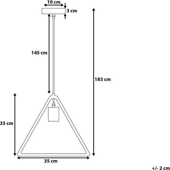Beliani Juruena Hanglamp Metaal 35 X 35 Cm - Bruin