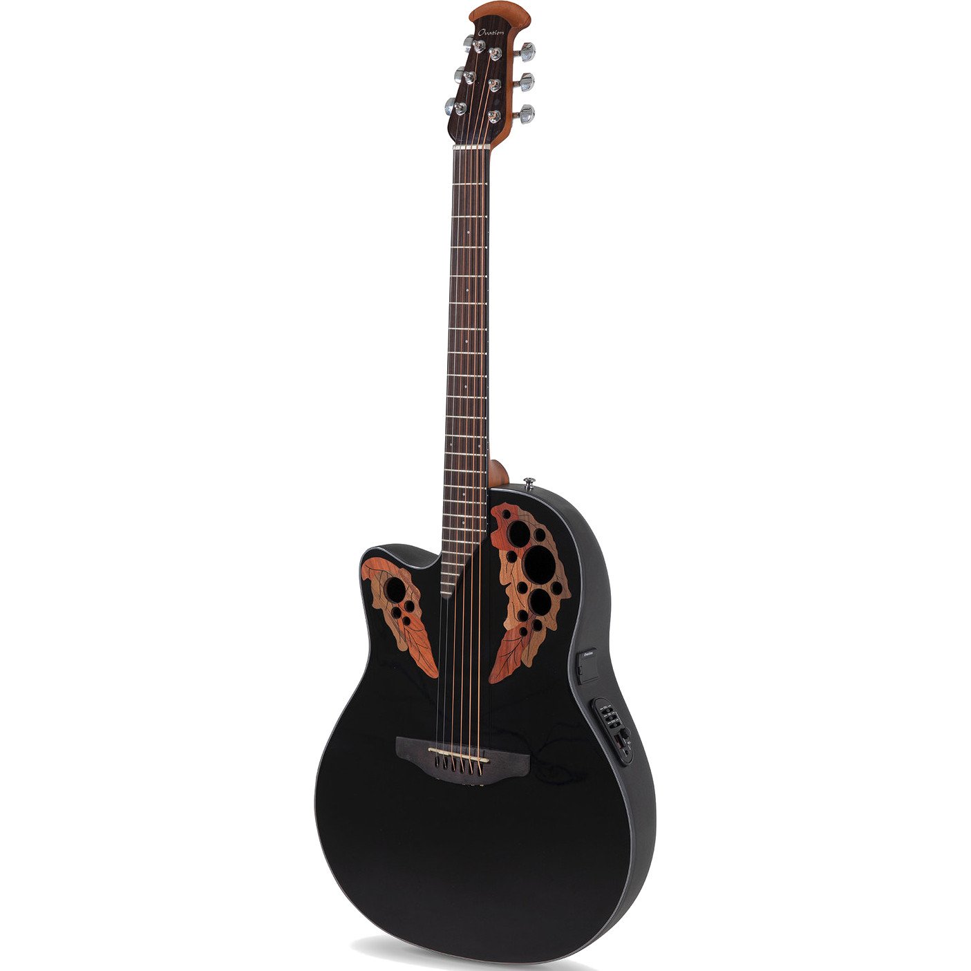 Ovation CE44L-5 Celebrity Elite Mid Depth Black linkshandige elektrisch-akoestische westerngitaar