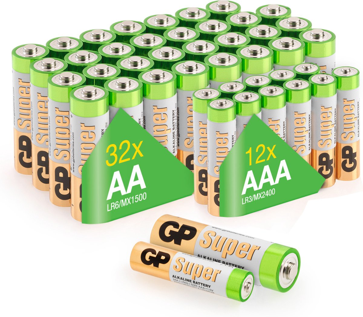 GP Super Alkaline 32x AA + 12x AAA