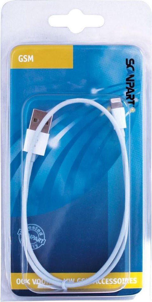 Scanpart Apple Laad+datakabel 50cm - Wit