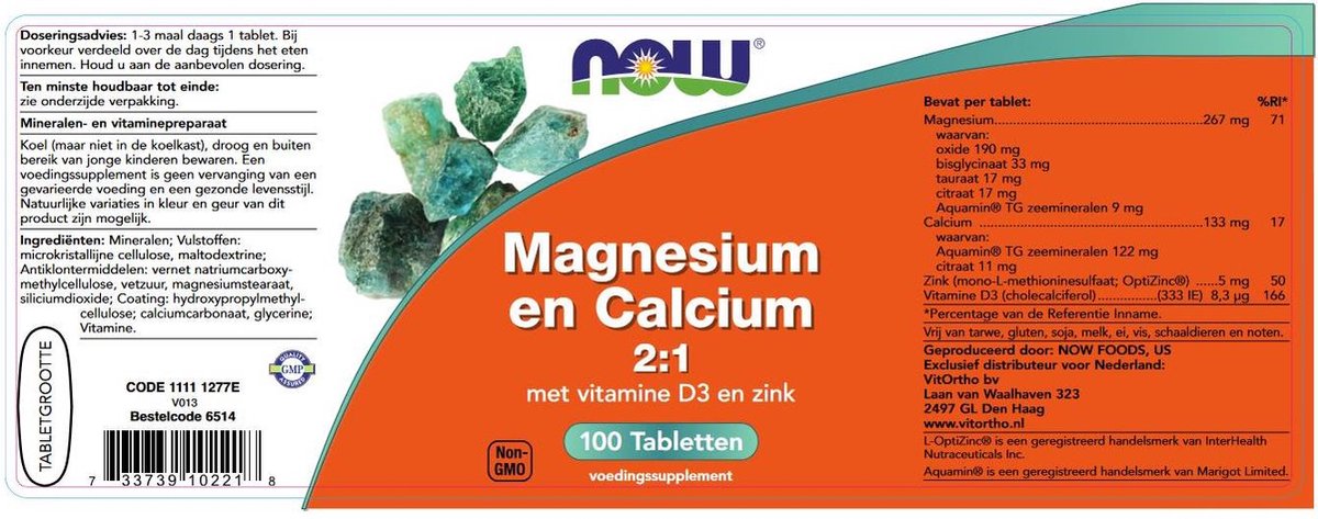 Now Magnesium & Calcium 2:1 Tabletten