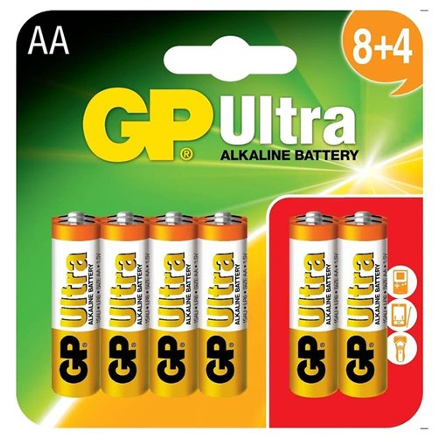 GP Ultra Alkaline Aa/lr6 Blister 8+4
