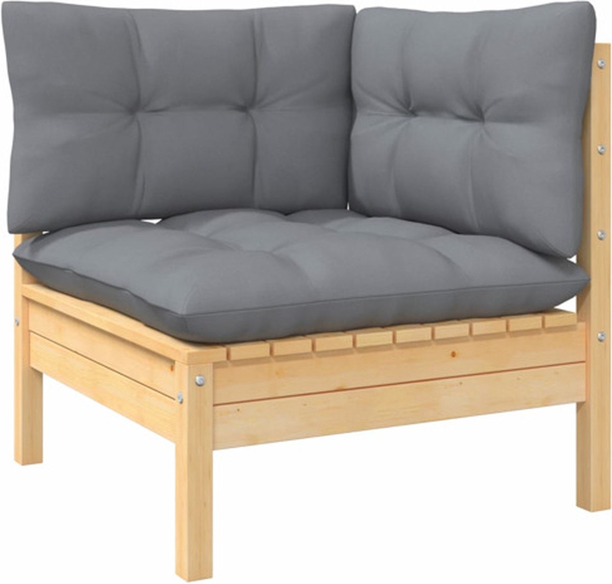 Vidaxl 12-delige Loungeset Met Grijze Kussens Massief Grenenhout - Grijs