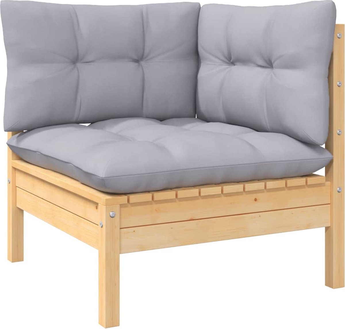 Vidaxl 12-delige Loungeset Met Grijze Kussens Massief Grenenhout - Grijs