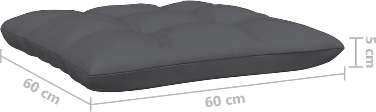 Vidaxl 9-delige Loungeset Met Antracietkleurige Kussens Grenenhout - Grijs
