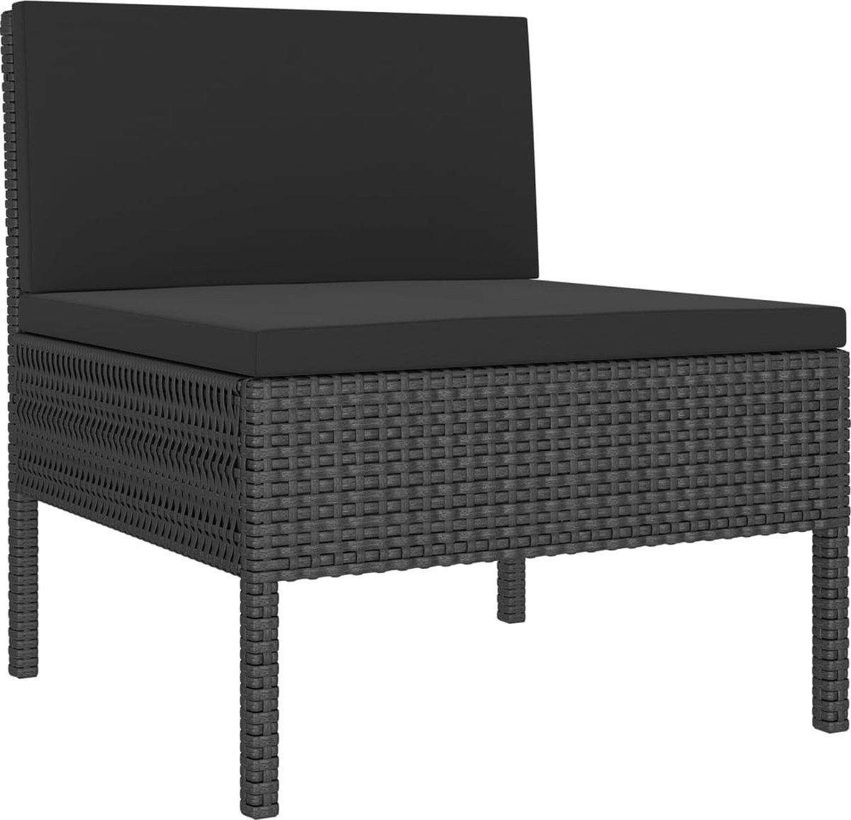 Vidaxl 8-delige Loungeset Met Kussens Poly Rattan - Zwart