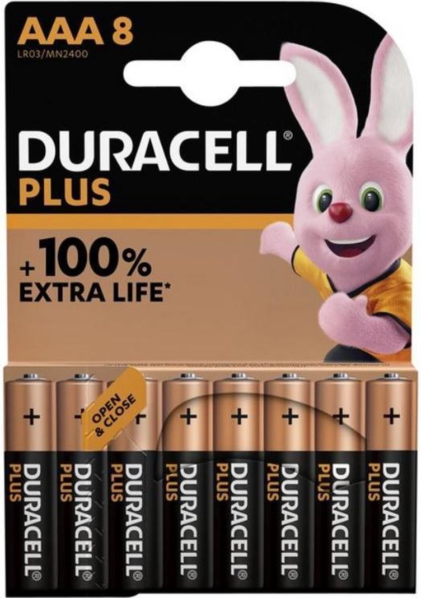 Duracell Plus Alkaline 100% Aaa 8 Pack (Lr03)