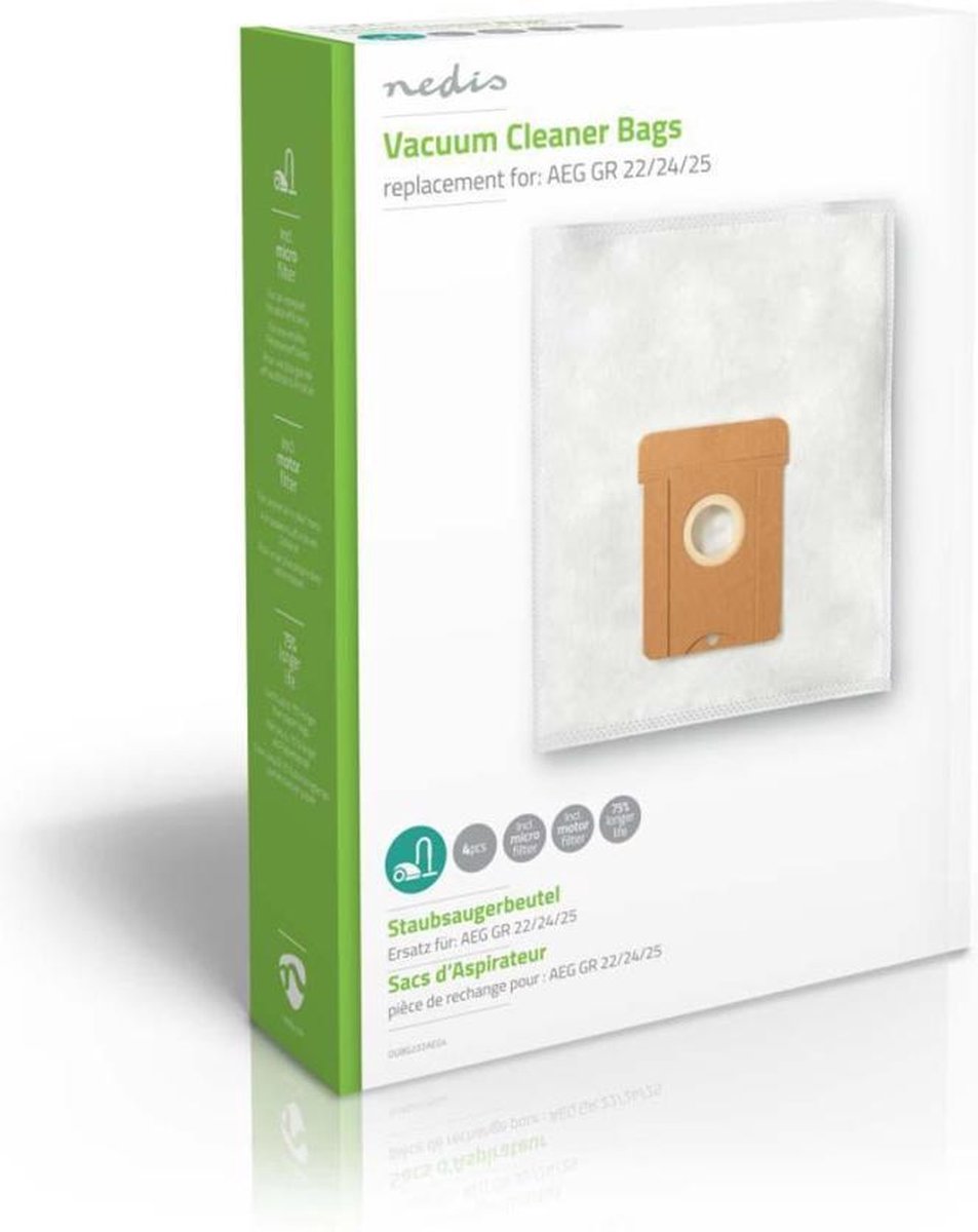 Nedis Stofzuigerzak - Dubg222aeg4 - - Wit