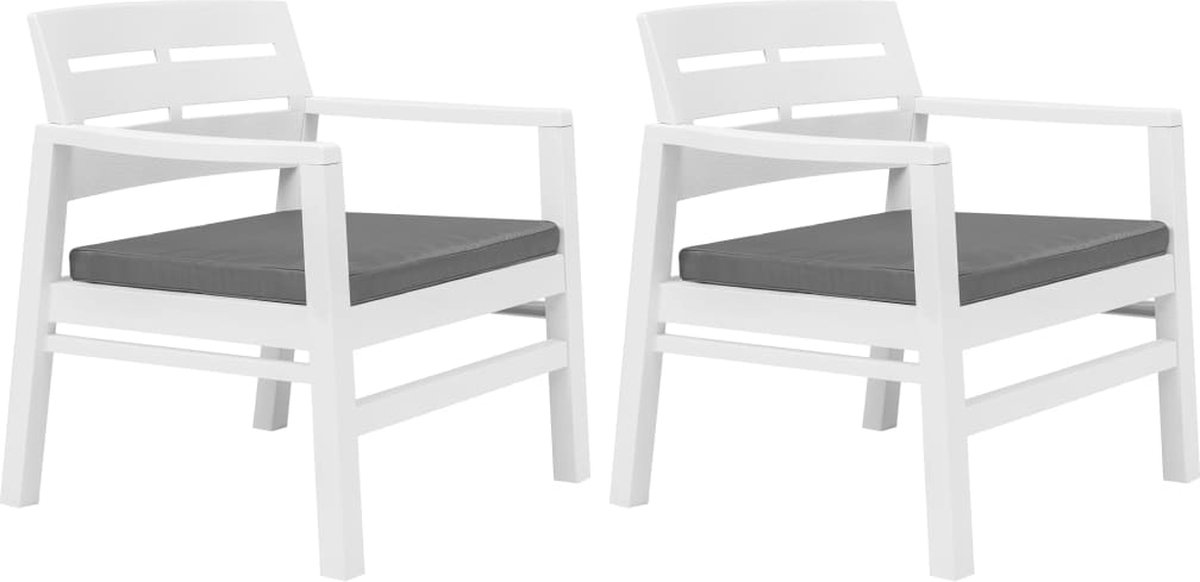 Vidaxl 3-delige Loungeset Kunststof - Wit