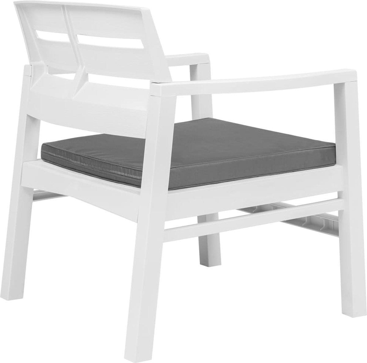Vidaxl 3-delige Loungeset Kunststof - Wit
