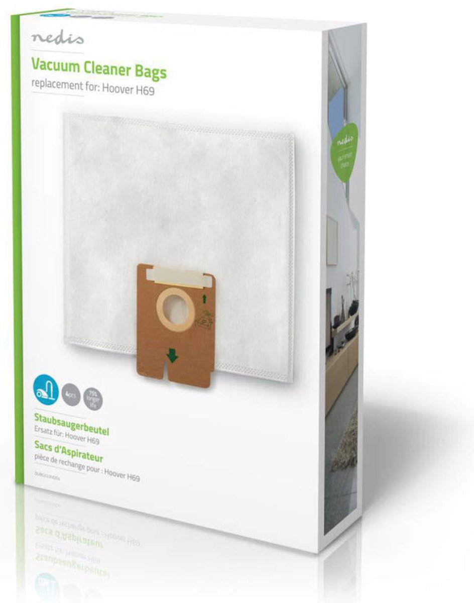 Nedis Stofzuigerzak - Dubg222hoo4 - - Wit