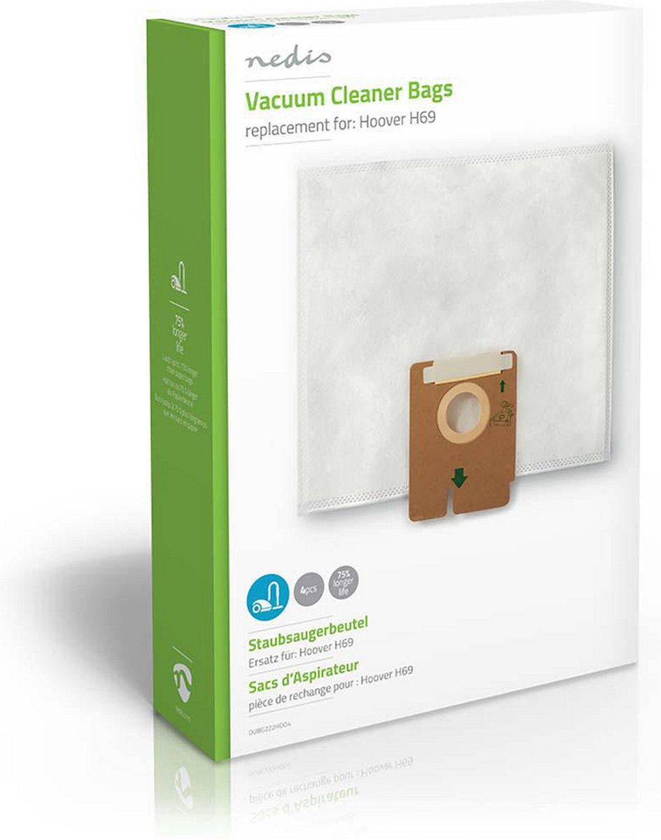 Nedis Stofzuigerzak - Dubg222hoo4 - - Wit